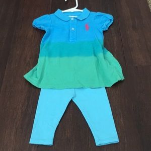 Ralph Lauren 2pc Set Blue with Leggings Size 6 mon
